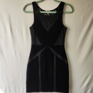 Ecote Black Sheer Lace Mini Dress
